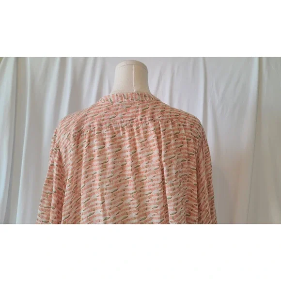 Anthropologie Maeve Womens Orange Multi Lena Yarn Dyed Oversized Tunic Top Large - Picture 10 of 11